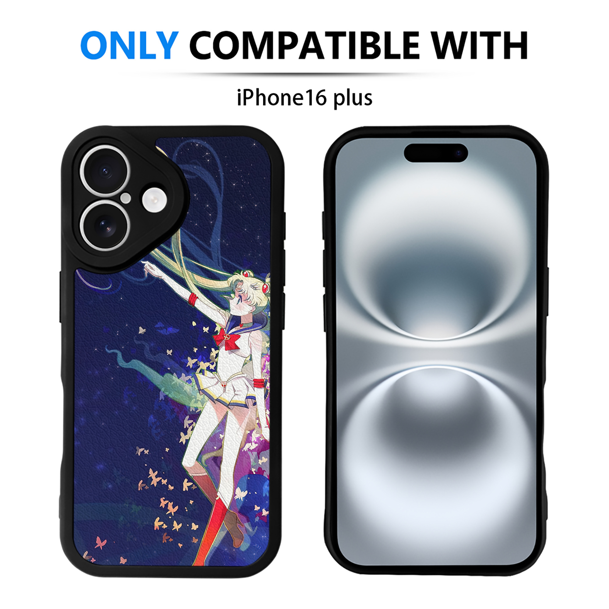 （画像用） 美少女戦士セーラームーン Sailor Moon 【iPhone 16シリーズ対応】シリコンスマホケース（レザー調） 材質：シリコン